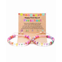 First Day of Preschool Pre K Prek Bracelet Mommy and Me Back to School First Day of School Gifts for Mom and Daughter Mother Daughter Anxiety Bracelets Back to School Stuff Gifts for Girls-	 J002-Pre Soft P