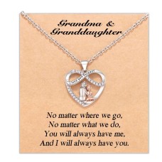 JOGDIAM Mother Daughter/Grandma Granddaughter Necklace, Infinity Heart Pendant Birthday Mother's Day Jewelry for Girls Women-GMGD