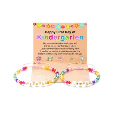 First Day of Kindergarten Bracelet Mommy and Me Back to School First Day of School Gifts for Mother Daughter Anxiety Bracelets Back to School Stuff Gifts for Mom and Daughter - J001-KIN Crystal