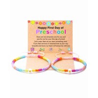 First Day of Preschool Pre K Prek Bracelet Mommy and Me Back to School First Day of School Gifts for Mom and Daughter Mother Daughter Anxiety Bracelets Back to School Stuff Gifts for Girls-J002-Pre Colorful