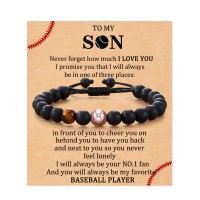 JOGDIAM Baseball Gifts for Boys 8-12 12-14, Baseball Bracelets for Boys Son Bracelet from Mom, Baseball Accessories Birthday Graduation Gifts for Son…M074-Baseball-Son