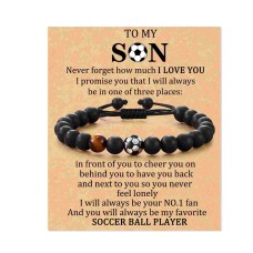 	 JOGDIAM Soccer Gifts for Boys 8-12, to My Son Soccer Bracelet from Mom Soccer Accessories Birthday Graduation Gifts for Son…M074-Soccer