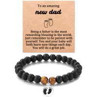 JOGDIAM New Dad Gifts for Men First Time Dad Parents First Fathers Day Gifts Pregnancy Announcement Gender Reveal Gifts for Father Daddy Dad to Be Husband Boyfriend-M901-new dad bracelet