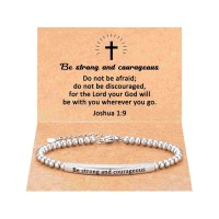 JOGDIAM Be Strong and Courageous Christian Gifts for Women Religious Gifts for Women Inspirational Gifts Bible Verse Bracelets for Teen Girls Faith Based Gifts for Teen Girls-M913-be strong bracelet